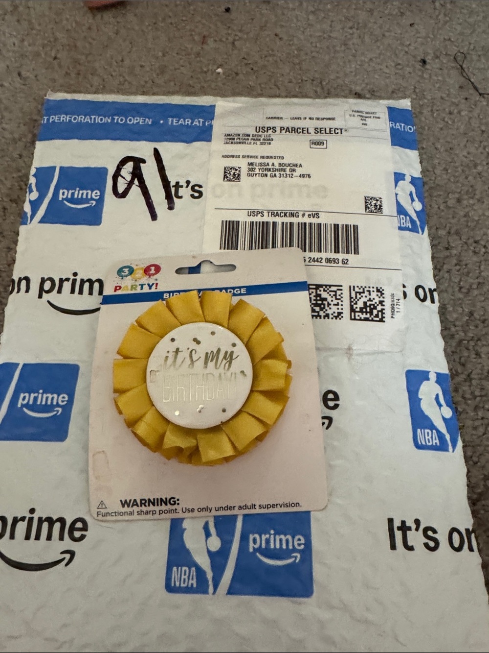 It’s My Birthday Yellow Ribbon Badge